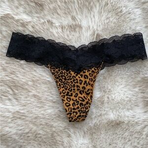 NWT VS Pink Lace Leopard / Cheetah Print Thong